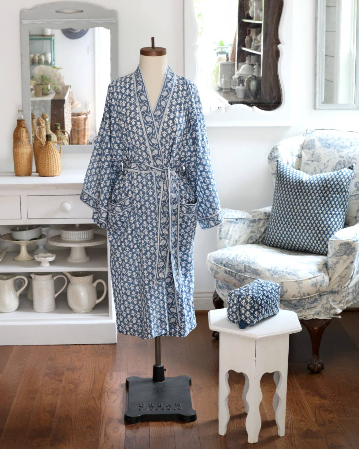Kimono Robe - Charlotte Indigo
