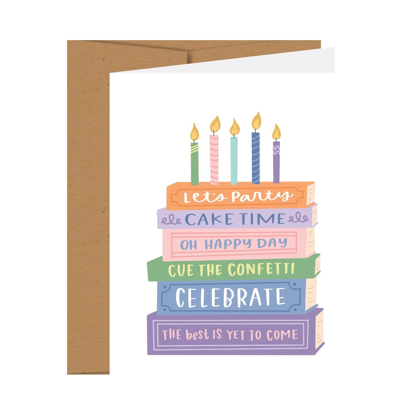 Greeting Card - Stacked Books Birthday